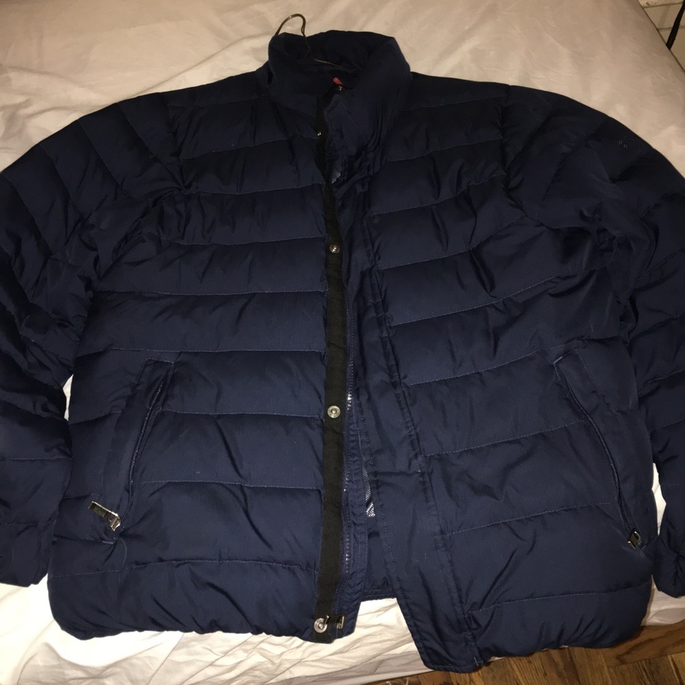 Navy blue puffer jacket male (M)